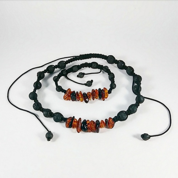 Macreme Amber Choker Set - Picture 4 of 5